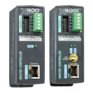 X-400 and X-400C, web-enabled controller that allows for up to 32 added expansion modules and/or remote I/O devices.