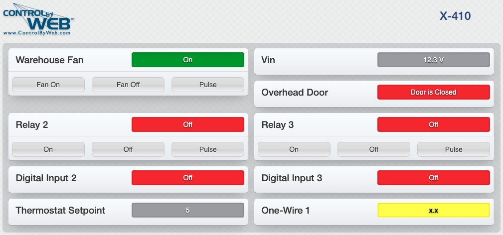 Control Page Example