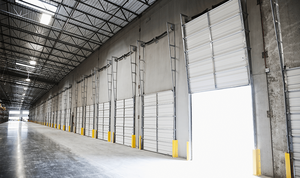 Garage door control in a commercial warehouse