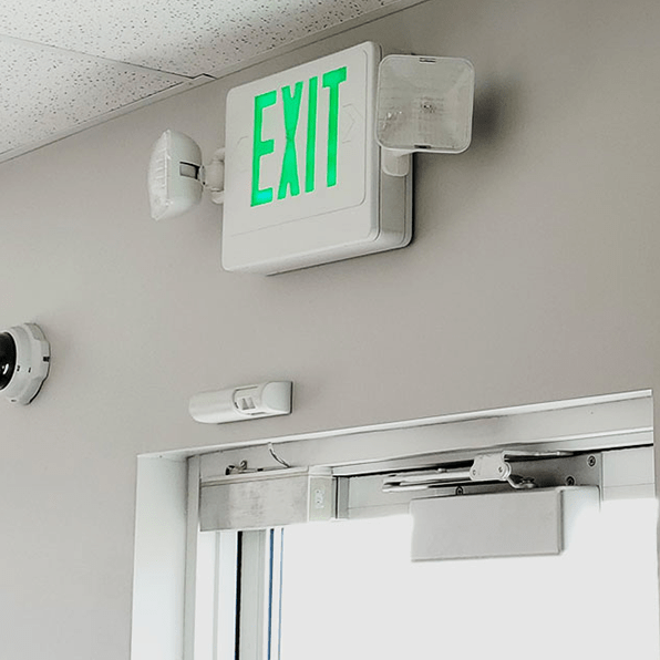Building automation and access control image of a door